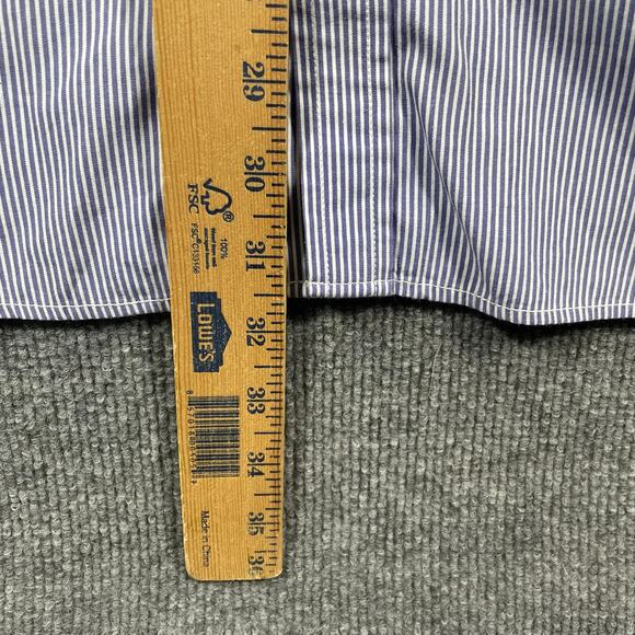 American Eagle Vintage Fit Button Up Shirt Men's XXL Blue/White Striped Preppy - Picture 7 of 10